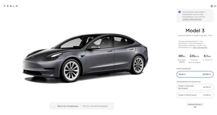 Tesla Model 3 wird deutlich teurer