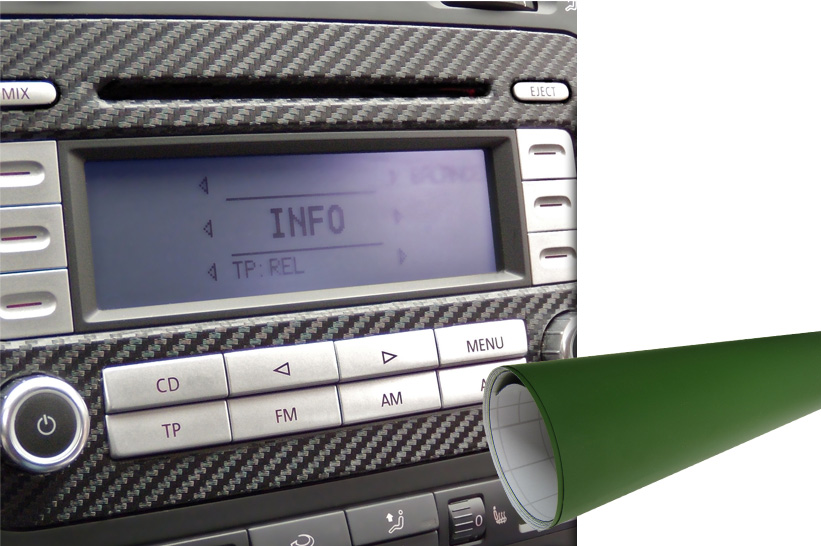 Premium Innenraum Zierleisten Dekor Blende Design Auto Folie Set Olive